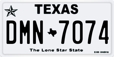 TX license plate DMN7074