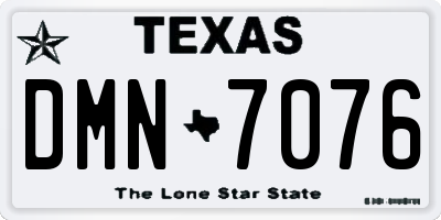 TX license plate DMN7076