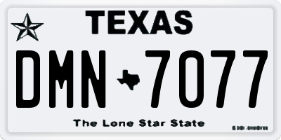TX license plate DMN7077