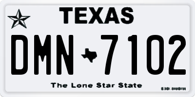 TX license plate DMN7102