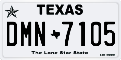 TX license plate DMN7105