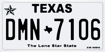 TX license plate DMN7106