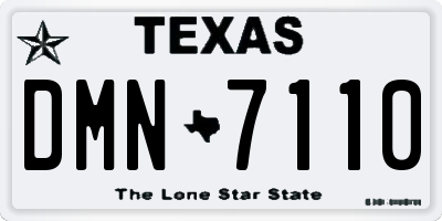 TX license plate DMN7110