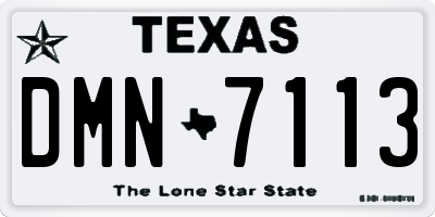 TX license plate DMN7113