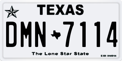 TX license plate DMN7114