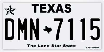 TX license plate DMN7115