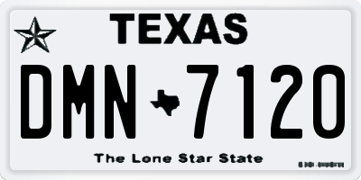 TX license plate DMN7120