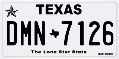 TX license plate DMN7126