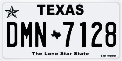 TX license plate DMN7128