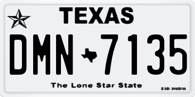 TX license plate DMN7135