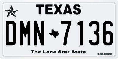 TX license plate DMN7136