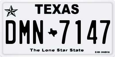 TX license plate DMN7147