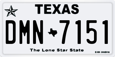 TX license plate DMN7151