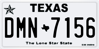 TX license plate DMN7156