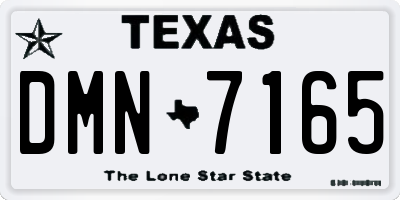 TX license plate DMN7165