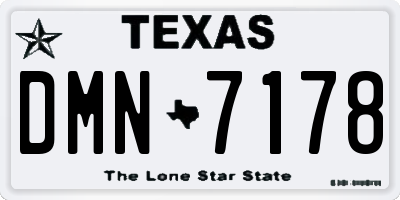 TX license plate DMN7178