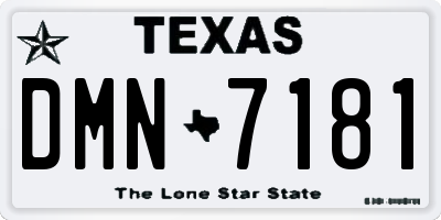 TX license plate DMN7181