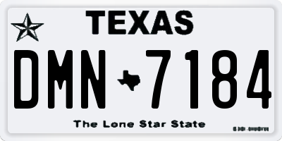 TX license plate DMN7184