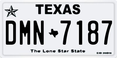 TX license plate DMN7187