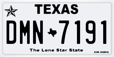 TX license plate DMN7191