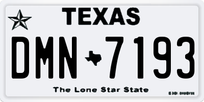 TX license plate DMN7193
