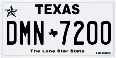 TX license plate DMN7200