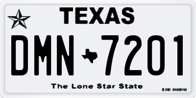 TX license plate DMN7201