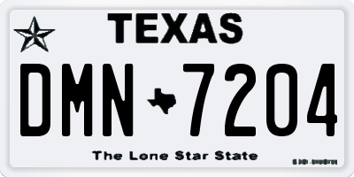 TX license plate DMN7204