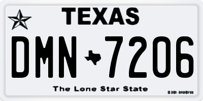 TX license plate DMN7206