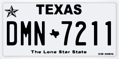 TX license plate DMN7211