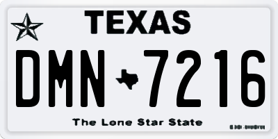 TX license plate DMN7216