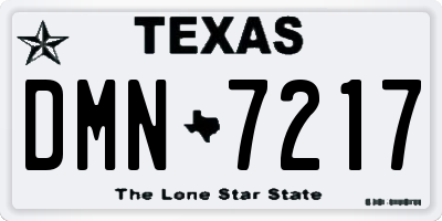TX license plate DMN7217