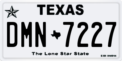 TX license plate DMN7227