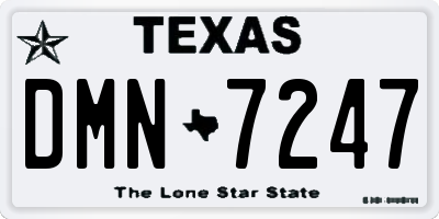 TX license plate DMN7247