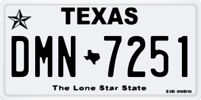 TX license plate DMN7251