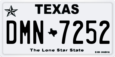 TX license plate DMN7252