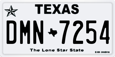 TX license plate DMN7254