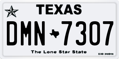 TX license plate DMN7307