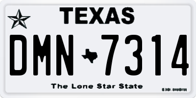 TX license plate DMN7314