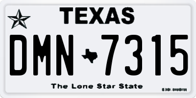 TX license plate DMN7315