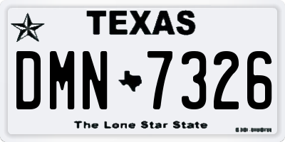 TX license plate DMN7326