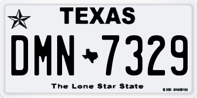TX license plate DMN7329
