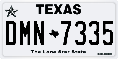 TX license plate DMN7335