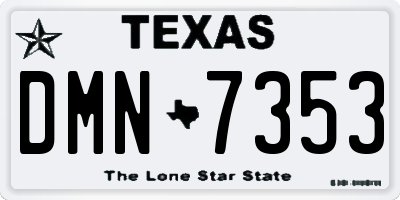 TX license plate DMN7353