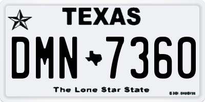 TX license plate DMN7360