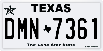 TX license plate DMN7361