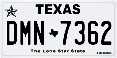 TX license plate DMN7362