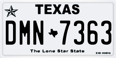 TX license plate DMN7363