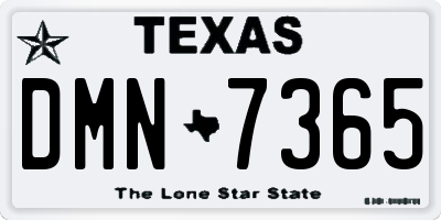 TX license plate DMN7365