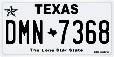 TX license plate DMN7368